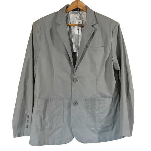Coofandy Other - COOFANDY Mens Blazer‎ Gray Linen Cotton Two Button Casual Sport Coat L